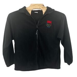 USA Olympic London Vintage 2012 “Made In USA” Full Zip Sweater Fleece Black L
